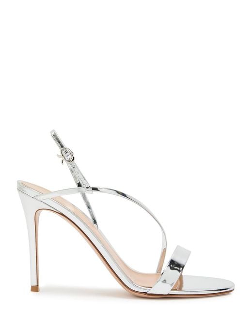 Gianvito Rossi White Metallic High-Heel Sandals