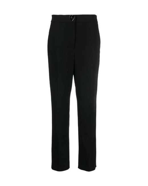 Moschino Black High-Waisted Wide-Leg Trousers