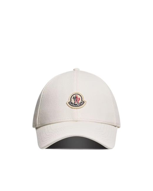 Moncler White Logo Detailed Baseball Cap for men