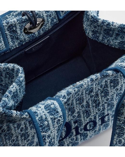 Dior Blue Iviera Small Spongy Book Tote