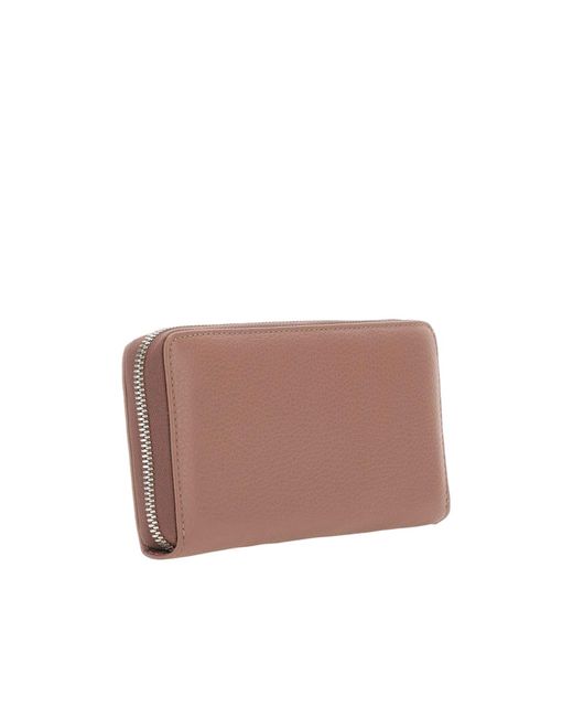 Gianni Chiarini Brown Zip-Around Pebbled Wallet