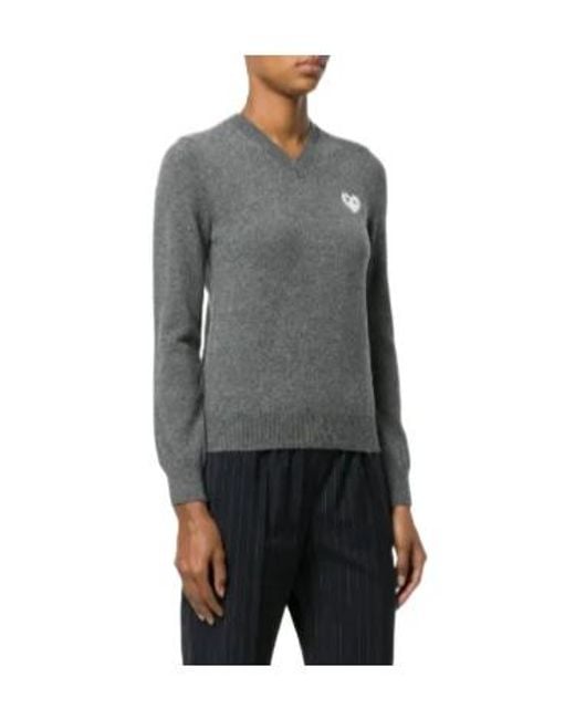 COMME DES GARÇONS PLAY Gray Patch Knitted Jumper