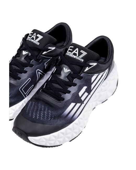 EA7 Blue Lace-Up Sneakers for men