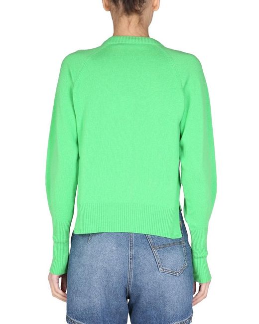 Philosophy Di Lorenzo Serafini Green Intarsia-Knit Logo Jumper