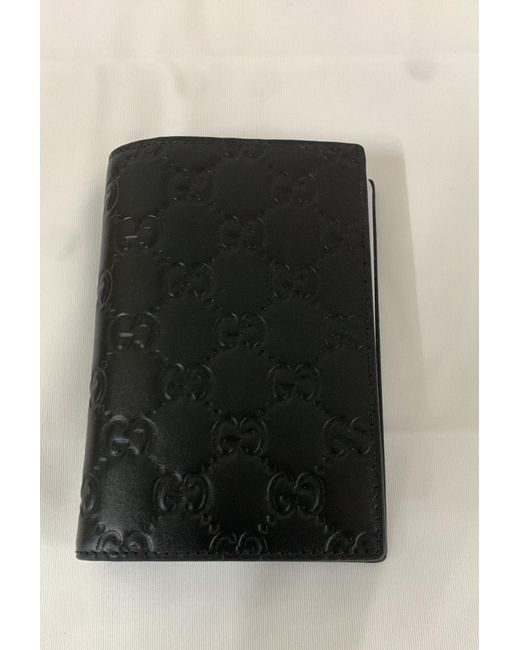 Gucci Black Gg Emblem Passport Holder