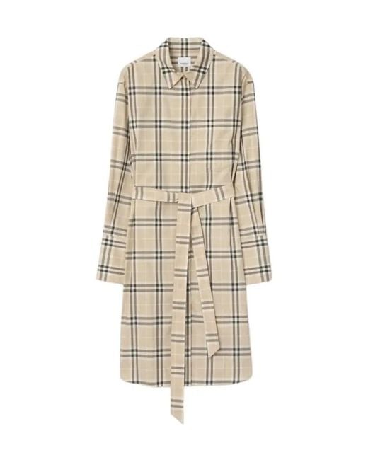 Burberry Natural Check Stretch Cotton Shirt Dress