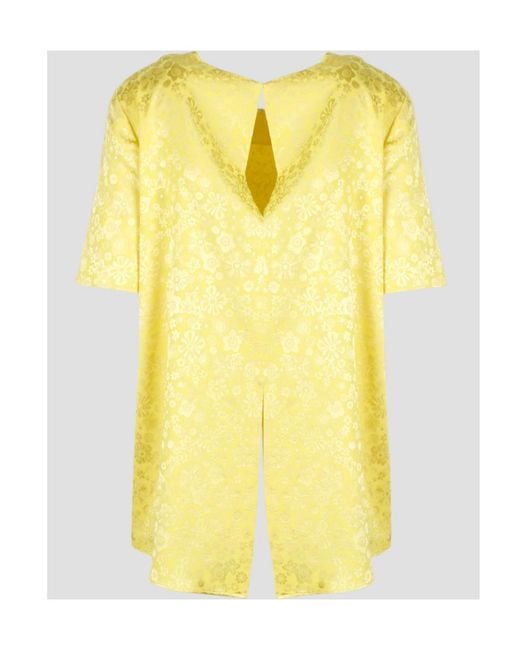 P.A.R.O.S.H. Yellow Floral-Motif Blouse