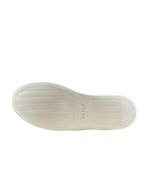 Bally White Logo Casual Sneakers for men