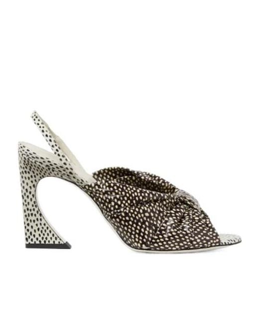 Fendi Metallic Arco Printed Slingback High-Heel Sandals