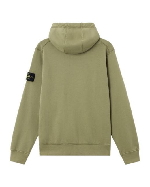 Stone Island Green Regular-Fit Zip-Up Hooded Sweatshirt With Pockets for men