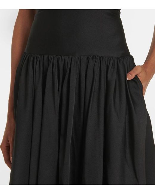 Roland Mouret Black Strapless Silk-Blend Taffeta Gown