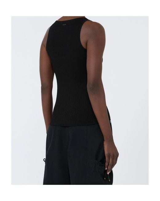 Max Mara Black Ribbed Tank Top
