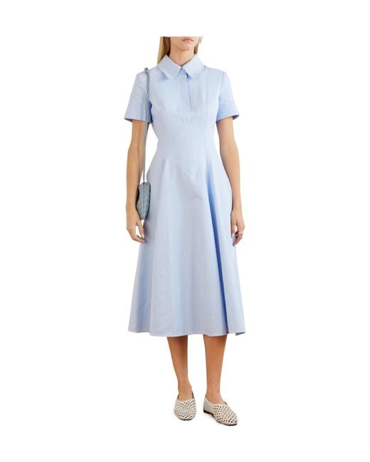 Emilia Wickstead Blue Denim Midi Dress