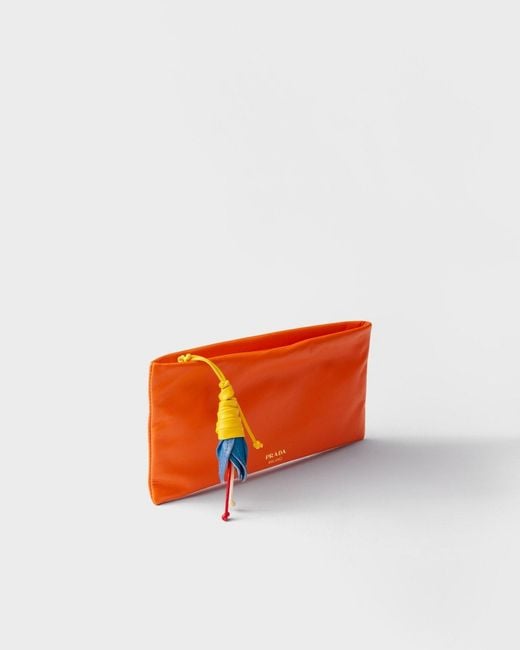 Prada Orange Zip-Up Pouch
