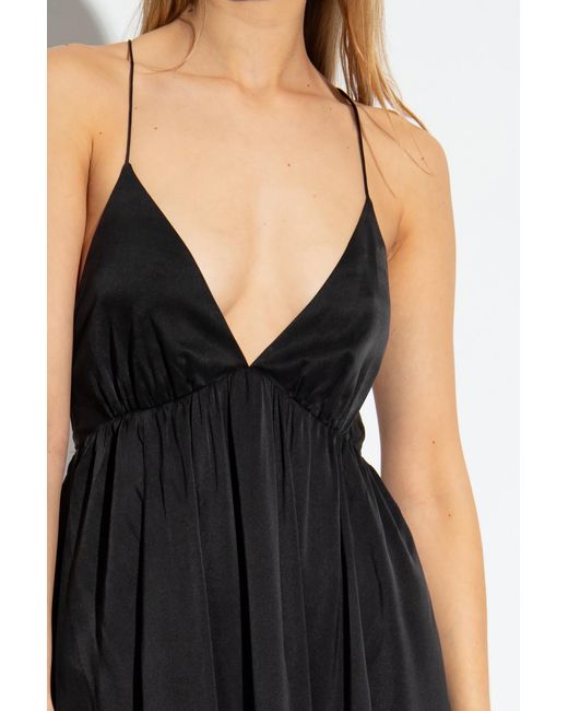 Zimmermann Black Sensory Gathered Silk Maxi Dress