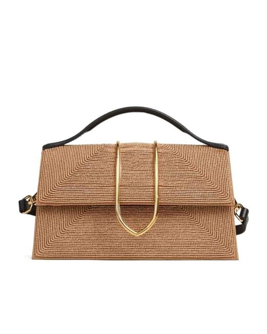 Jacquemus Brown La Pochette Rond Carré Top Handle Bag