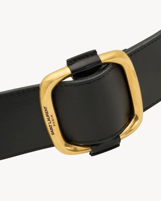Saint Laurent White Oval Wide Belt