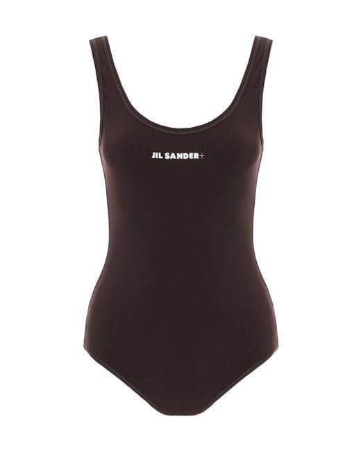 Jil Sander Brown Backless One-Piece Swimsuit