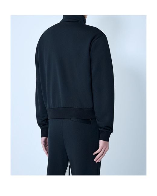 Moncler Blue Contrast Stripe Zip Sweatshirt for men
