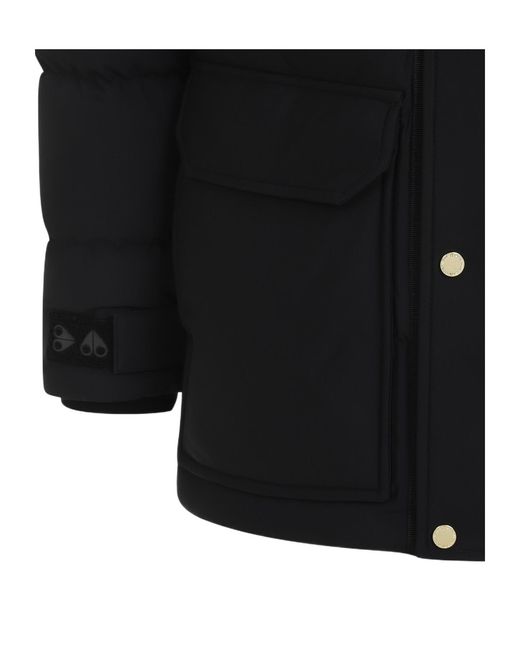Moose Knuckles Black Valleyfield Padded Jacket With Side Pockets for men