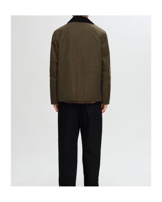 SELECTED Green Lapel Long Sleeve Casual Jacket for men