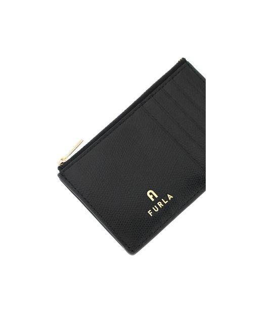 Furla Black Logo Plaque Zipped Cardholder