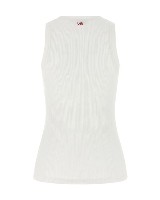 Victoria Beckham White Rib Tank Top