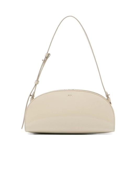 A.P.C. Natural Adjustable-Strap Half-Moon Shoulder Bag