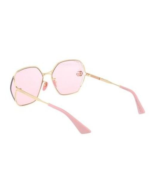Gucci Pink Eyewear Square Frame Sunglasses