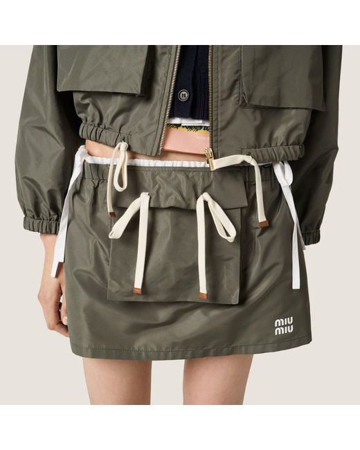 Miu Miu Green Technical Fabric Miniskirt
