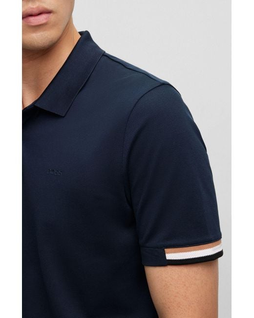 Boss Blue Boss Rubberized Logo Regular-Fit Polo Shirt for men