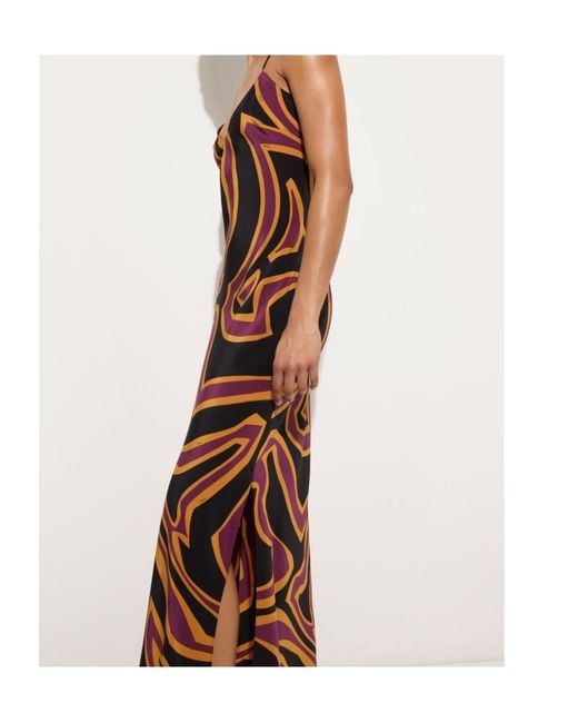 Emilio Pucci Brown Labirinto Print Crêpe De Chine Dress