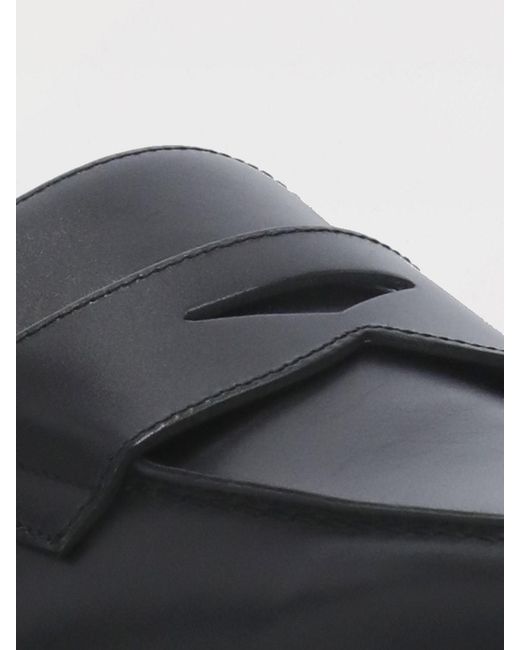 Doucal's Black Almond Toe Loafers for men