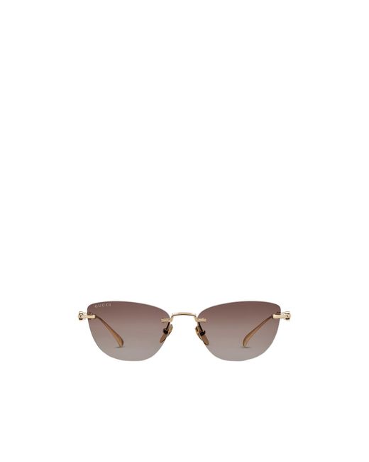 Gucci White Cat-Eye Sunglasses