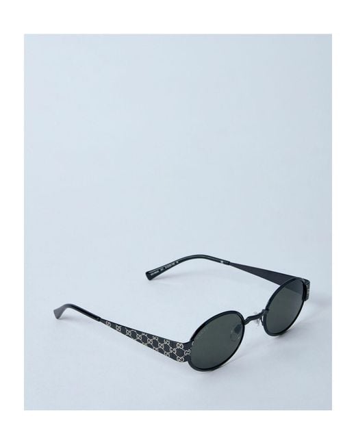 Gucci White Eyewear Oval Frame Sunglasses for men