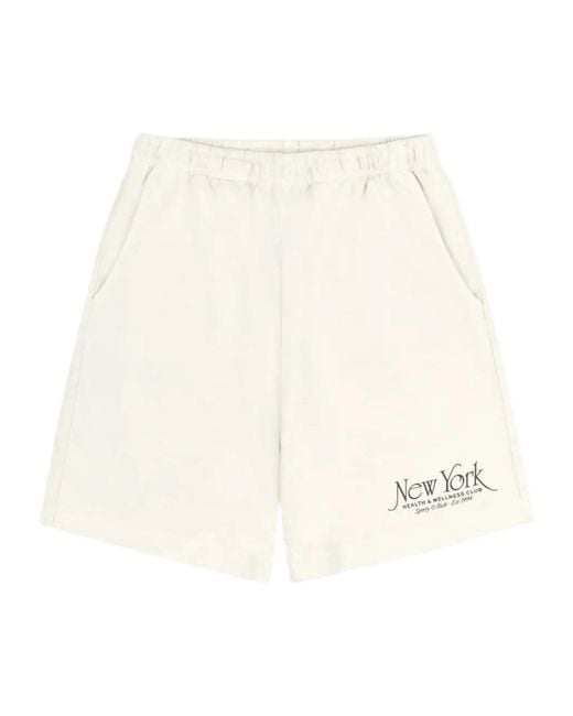 Sporty & Rich Natural Logo Elasticated Waistband Shorts