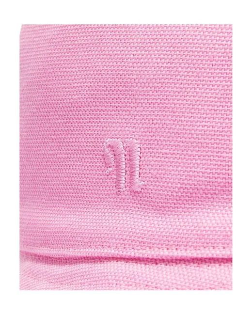 Nanushka Pink Caran Logo Embroidered Bucket Hat
