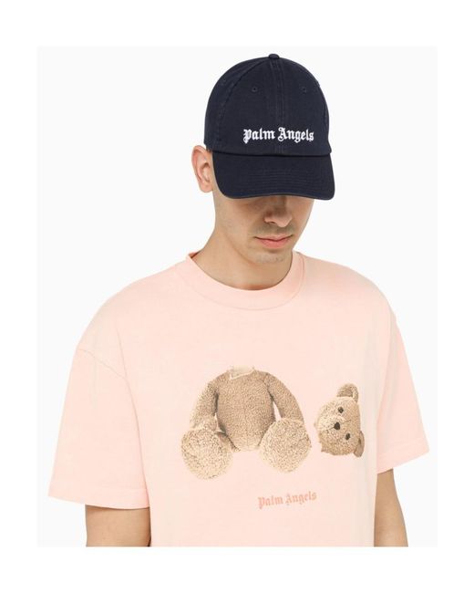Palm Angels Blue Logo Embroidered Baseball Cap for men