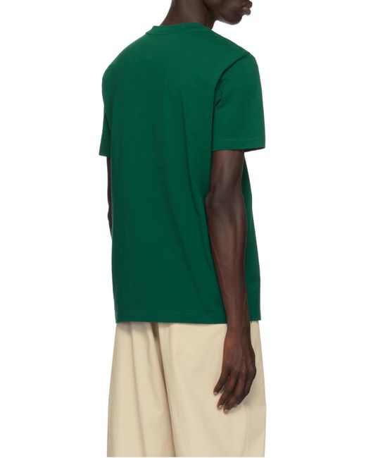 Moncler Green Logo Printed Crewneck T-Shirt for men
