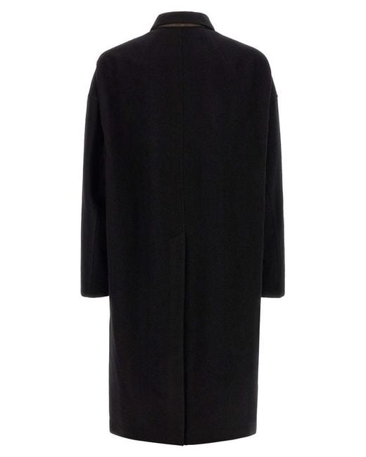Rick Owens Black Single Breasted Brad Coat for men