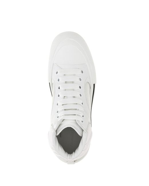 McQueen White High-Top Laced Sneakers for men