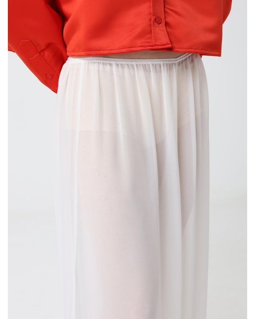 Frankie Shop White Mio Sheer Gathered-Hem Trousers