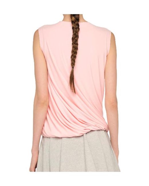 Norma Kamali Pink Twist Sleeveless Top