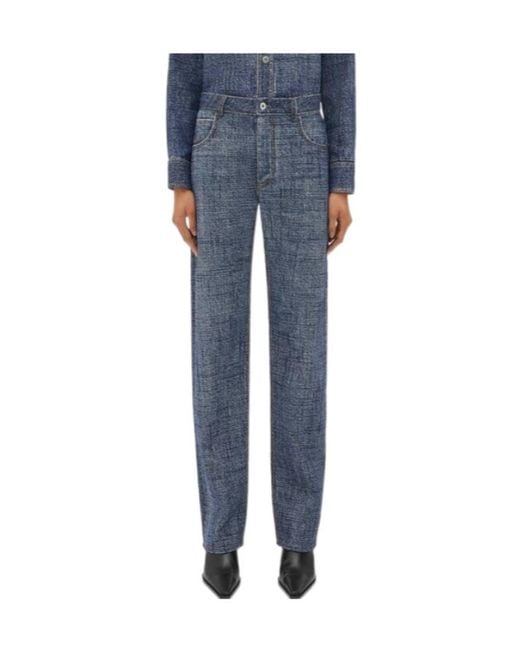 Bottega Veneta Blue Textured Denim Trousers