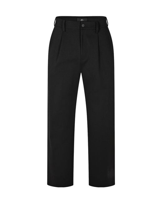 7 For All Mankind Black Straight-Leg Casual Trousers for men