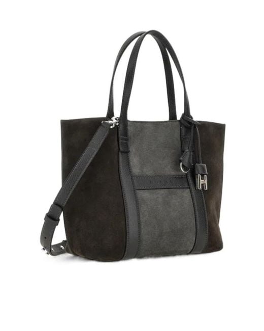 Hogan Black Script Shopping Bag Small
