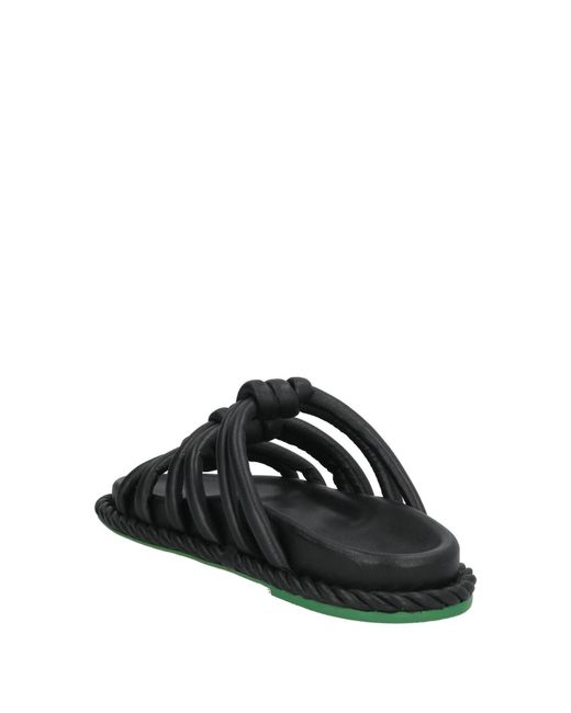 Farm Rio Black Minimalist Leather Sandals