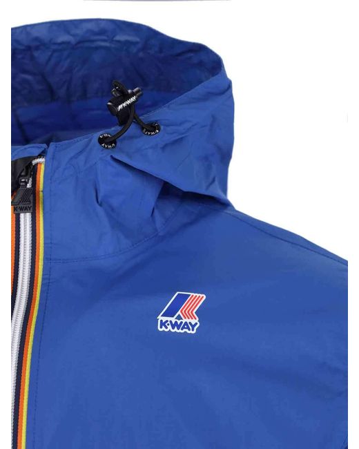 K-Way Blue Le Vrai 4.0 Claude Hooded Jacket for men