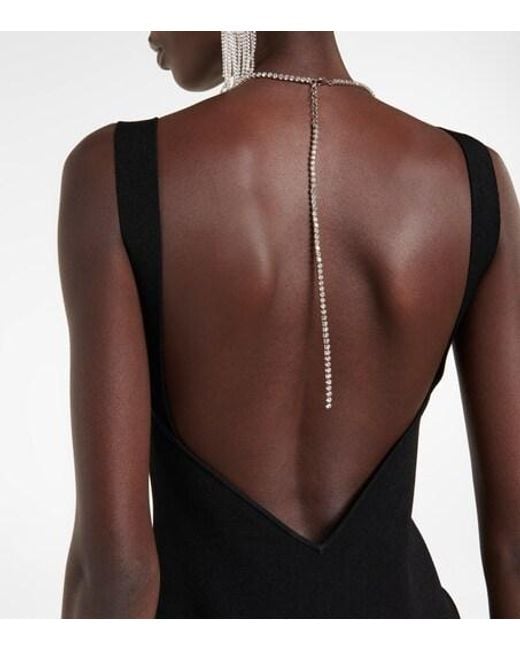 Galvan Black Celeste Embellished Knit Midi Dress