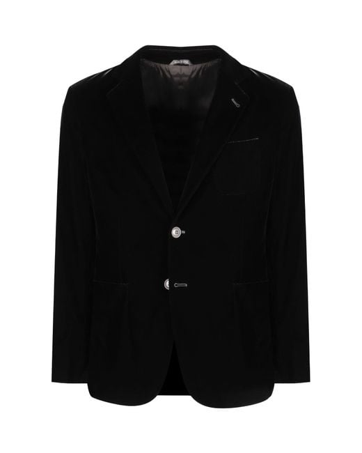 Giorgio Armani Black Single-Breasted Tailored Blazer for men